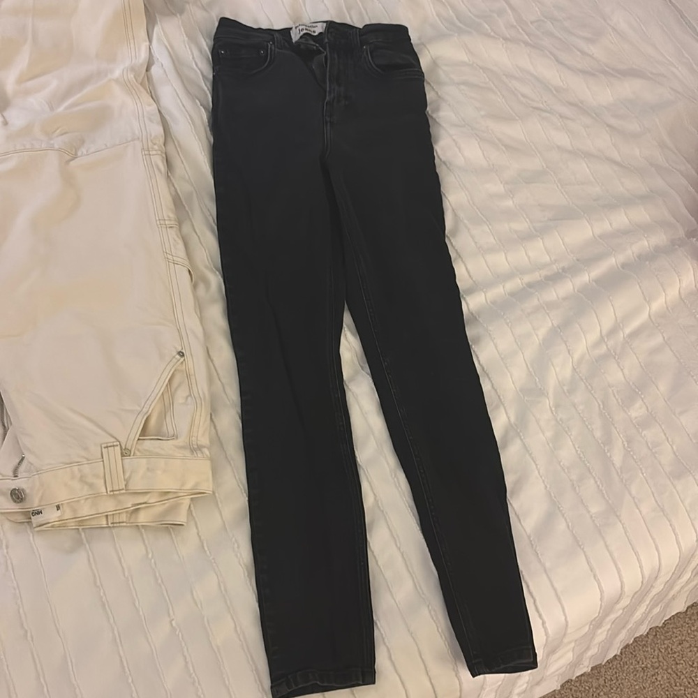 Black wash reformation skinny jeans